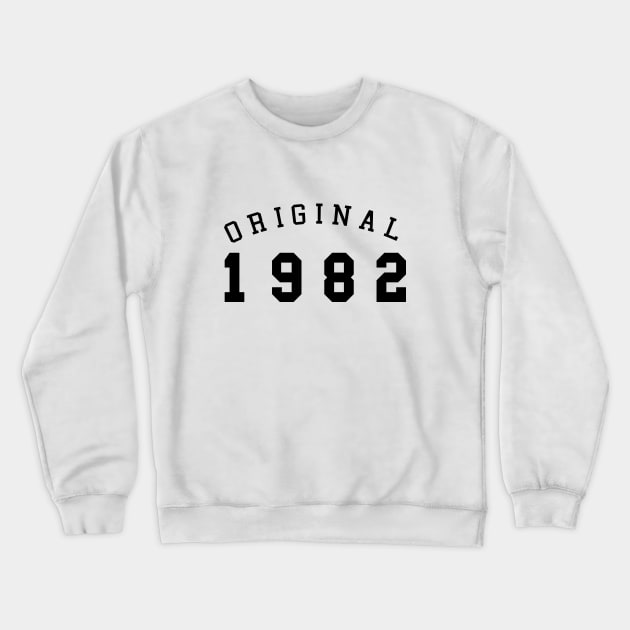 VINTAGE 1982 40th Birtday turning 40 Black gift Crewneck Sweatshirt by Aspita